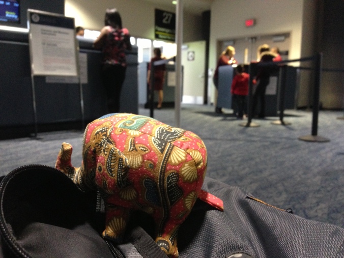My travel buddy at my terminal at LAX.