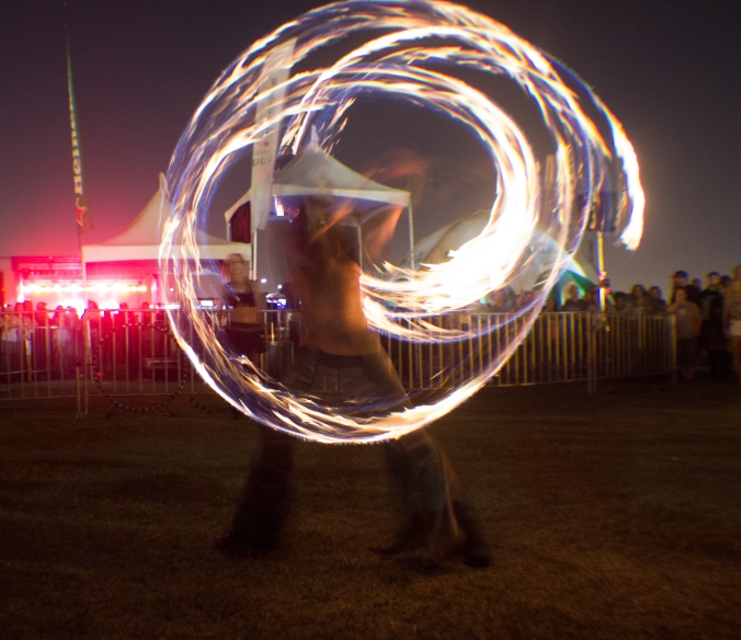 Fire spinners entertained the crowd before headliners took the stage. 